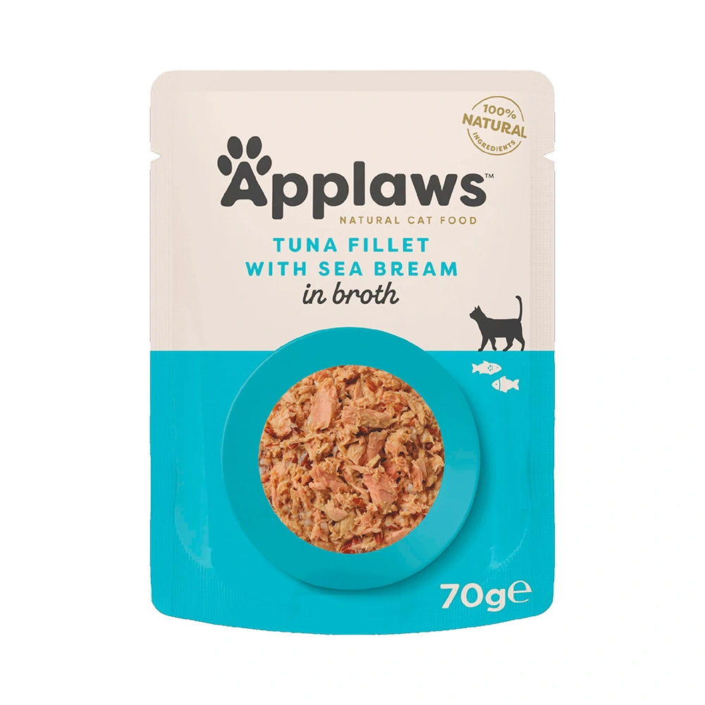 Applaws Kattevådmad Tunfillet & Havbars 70 g (pouch)